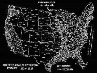 【悲報】著名タイムトラベラーが遺した「2025年の未来地図」が公開される！ 米国の3分の1が消失、日本は完全水没！