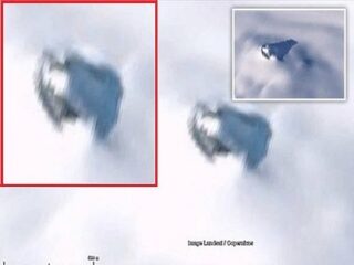 南極の雪に埋もれた「巨大UFO」がグーグルアースで発見される？ 数百年前に墜落した機体が地球温暖化で露出か？