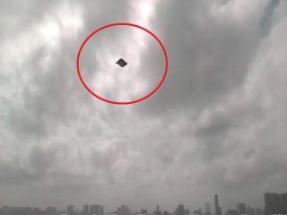 THIS IS REAL! 東京湾上空に謎の「ブラックマンタUFO」連続出現！ 尻尾までハッキリ… 衝撃映像！