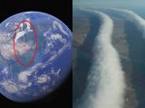グーグルアースに全長5000kmの超巨大な“白い線”が出現! レーザーで落雷を制御する気象操作ビームの痕跡か!?