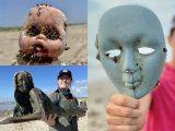 フジツボに覆われた人形、呪文の瓶、古聖書… ビーチの漂着物が不気味すぎる! ゴミを金に変える?