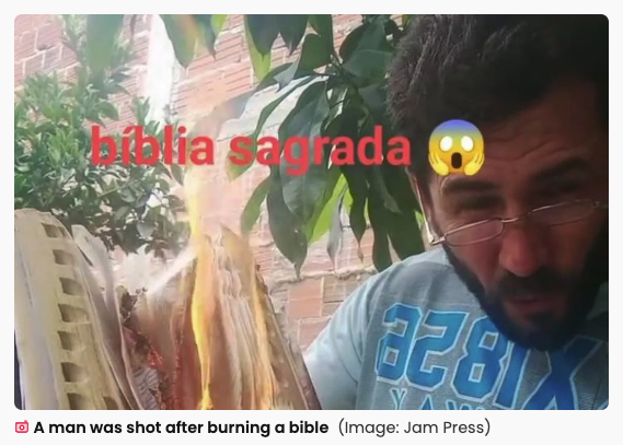 聖書を燃やす動画を投稿した男性、射殺体で発見される=ブラジルの画像1