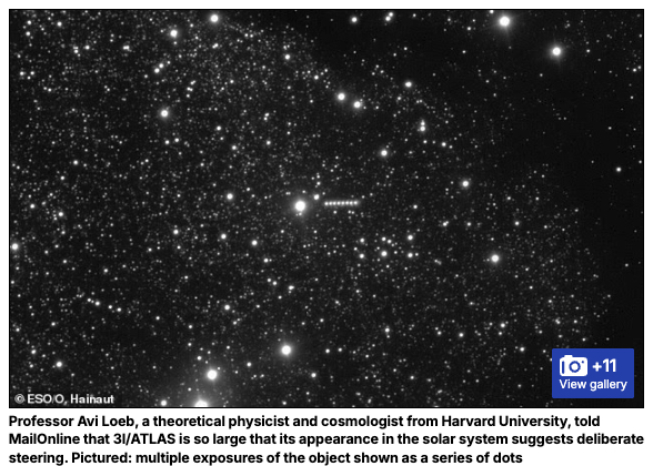 太陽系を“狙って”やって来た!? 恒星間天体『3I/ATLAS』は「異星人の探査機だ」とするハーバード大教授の主張の画像2