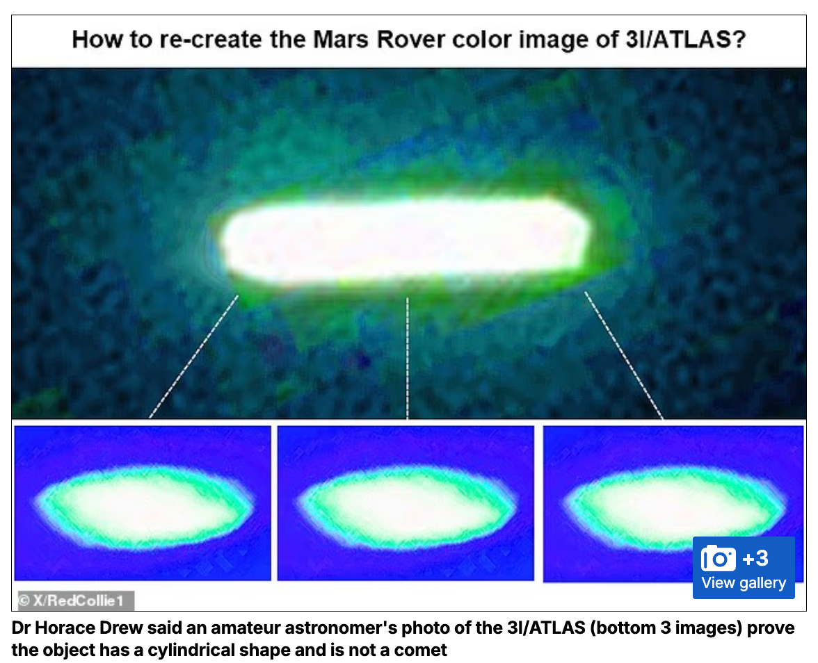 火星探査機が激写!謎の恒星間天体「3I/ATLAS」の正体は“巨大な葉巻型”宇宙船なのか?の画像3