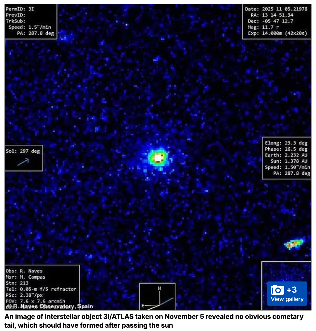 3I/ATLASの謎は新章へ… “消えた尾”と“7本のジェット”、加速しながら“質量を失う”天体に宇宙船説が再燃の画像1
