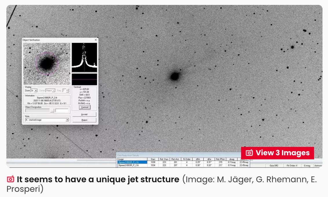 3I/ATLASの謎は新章へ… “消えた尾”と“7本のジェット”、加速しながら“質量を失う”天体に宇宙船説が再燃の画像1.5