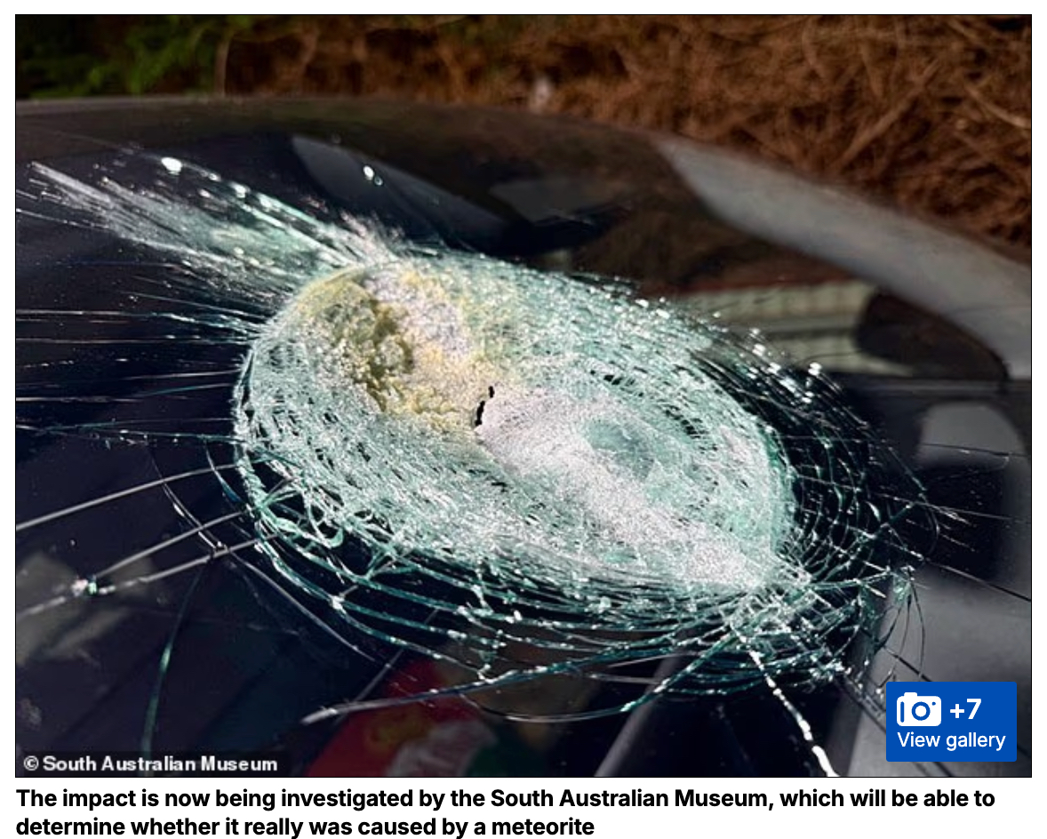 確率“10億分の1”!?専門家も騒然… 納車直後のテスラ車に“隕石”が直撃かの画像1