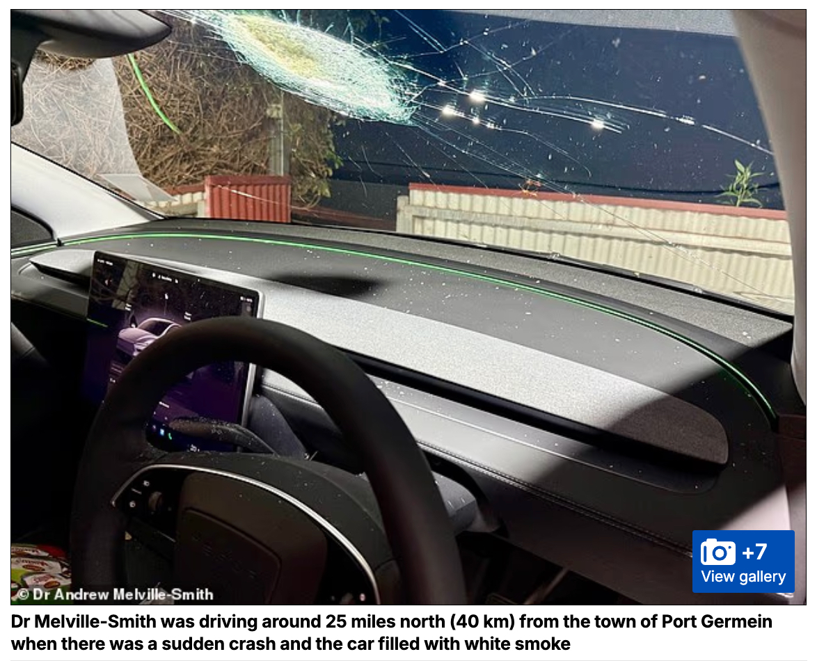 確率“10億分の1”!?専門家も騒然… 納車直後のテスラ車に“隕石”が直撃かの画像2