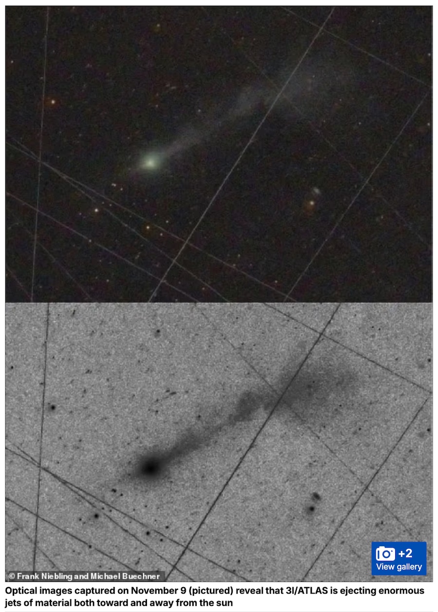 「3I/ATLAS」から“微弱な電波信号”を検出 ― 太陽の直径を超える“巨大ジェット”も噴射、宇宙船説がさらに濃厚に！？の画像1