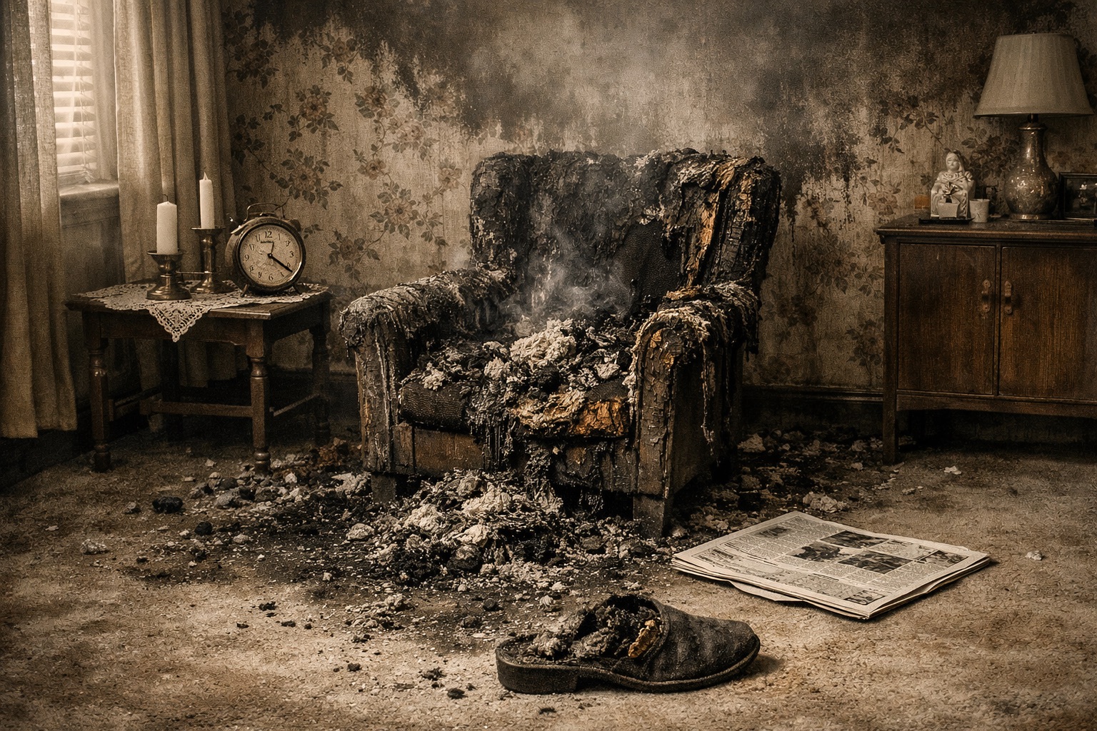 スリッパの中には“足だけ”が残っていた… 人体が灰になるまで燃え尽きたのに部屋は無傷だった「人体自然発火」の怪の画像1