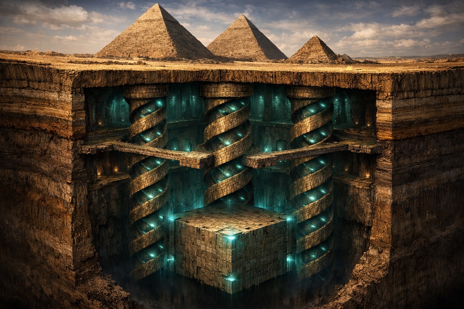 【衝撃】やはり“地下巨大空間”は存在する!? ピラミッド地下1200mに眠る「巨大な螺旋構造物」と古代発電所説の画像4