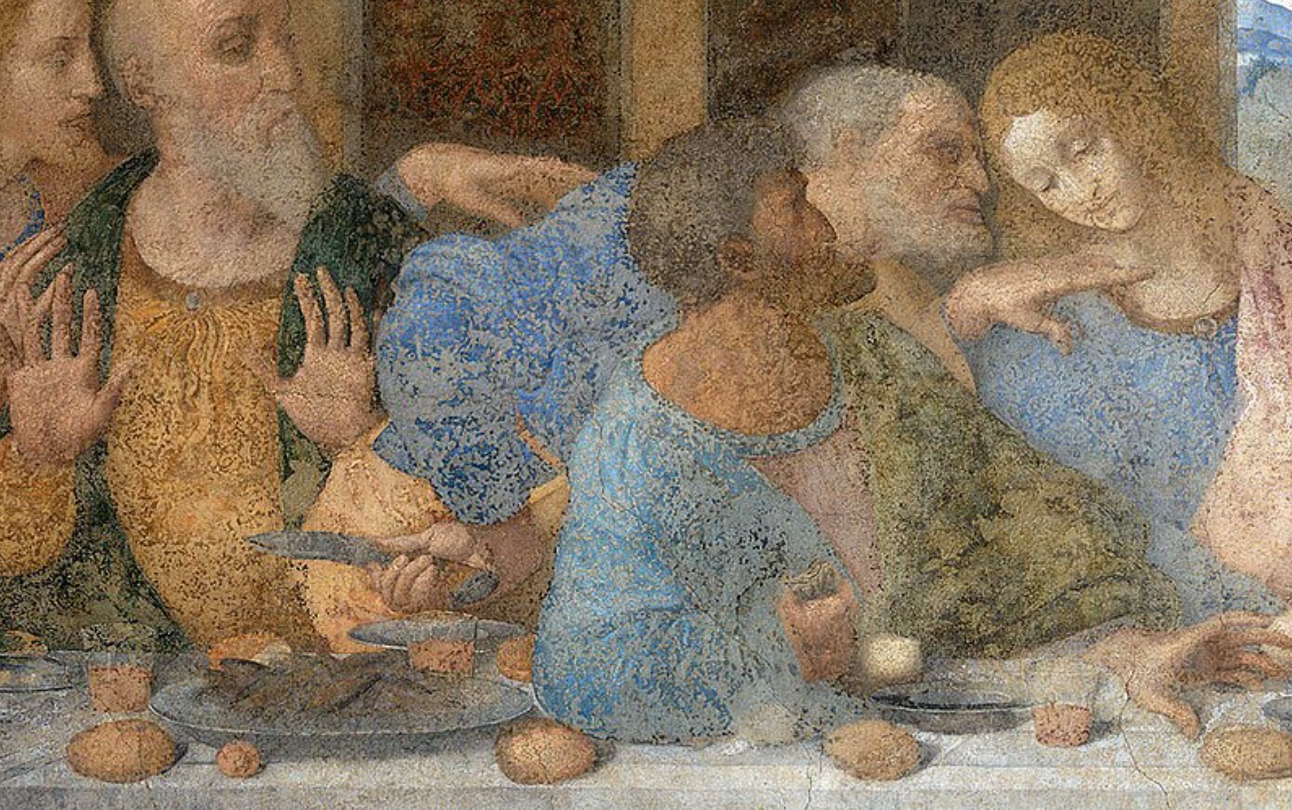 【500年の謎】ダ・ヴィンチ『最後の晩餐』に隠された6つの秘密のシンボル —— マグダラのマリア、消えた光輪、パンの楽譜の画像3