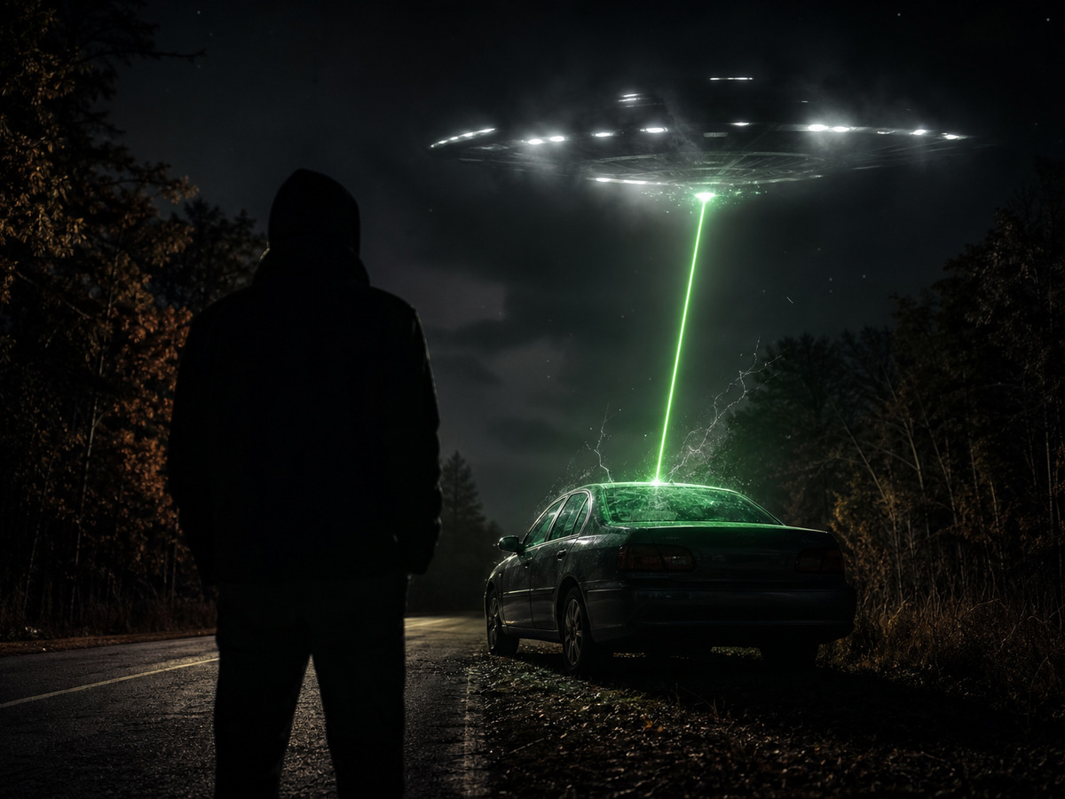 【動画】車の真上に静止したUFOが「緑のレーザー」で車体をスキャンしていた!? ミシガン州で激撮された近接遭遇の画像2