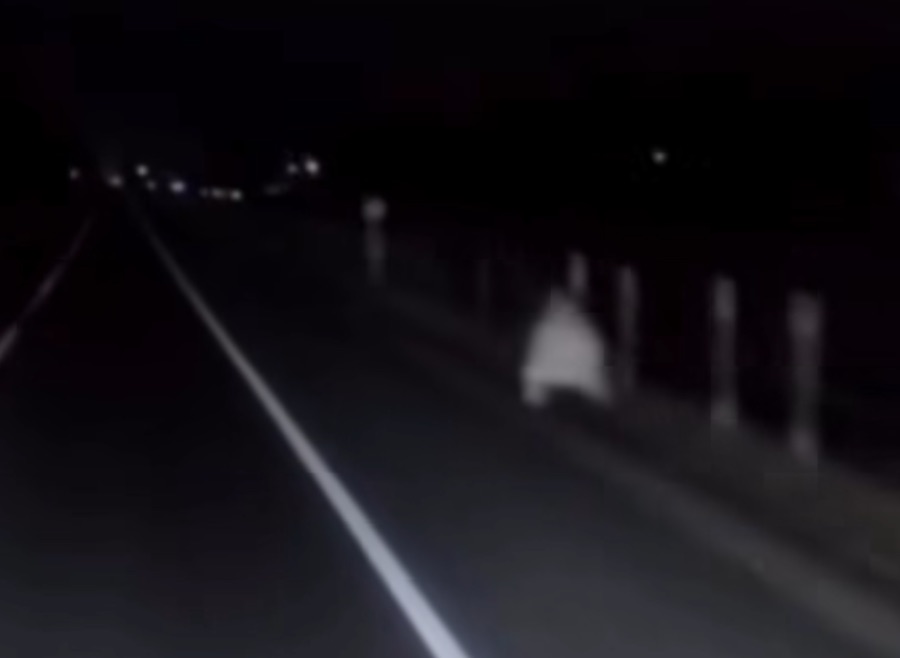 【心霊動画】深夜の国道に出没する“上半身だけの女”! トラック運転手が撮影したチリ最恐のゴーストミステリーの画像1