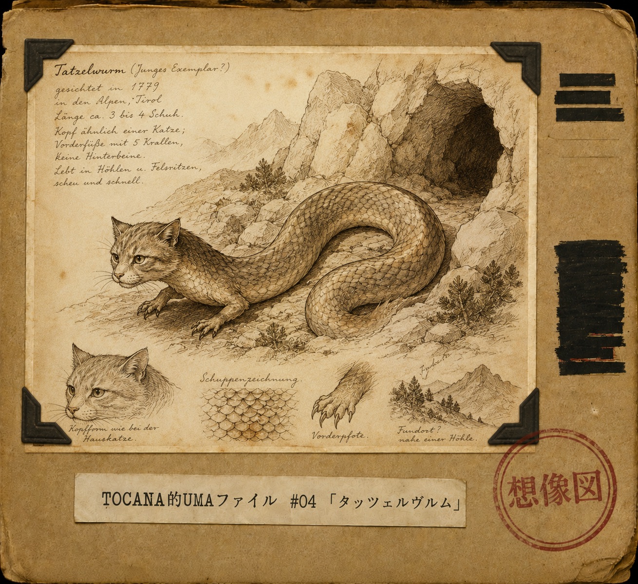 【TOCANA的UMAファイル #04】「タッツェルヴルム」 ── 猛毒ガスを吐くと恐れられたのに実害はほぼ牛乳泥棒だった怪物の画像1
