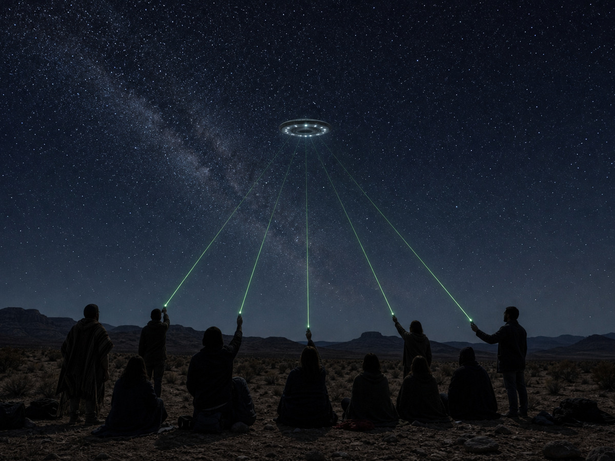 レーザーポインターと瞑想で宇宙人を呼ぶ——UFO目撃が生んだ「新しい信仰」の正体の画像1