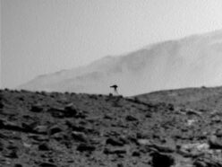 火星のクレーターに一瞬だけ現れた「クラゲ型の物体」NASA探査車の1枚が生命論争を再燃させた