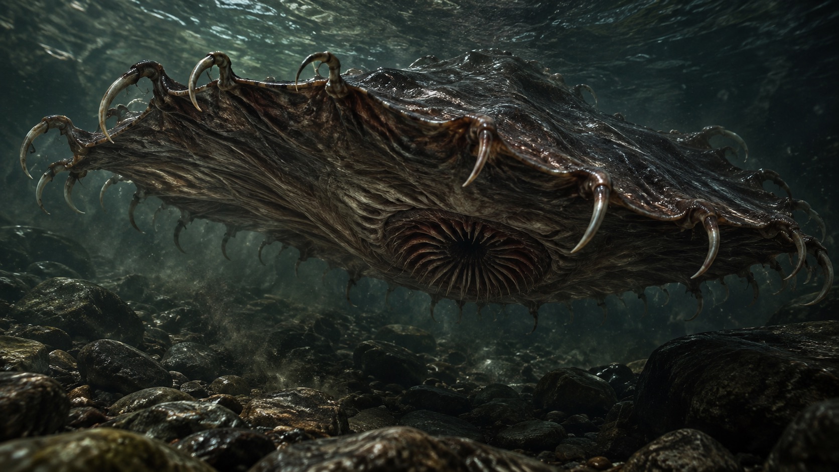 獲物を包み込む「牛皮の怪物」エル・クエロが撮影された!? 釣り人が竿でつついた川底の「マンタ似の謎生物」の画像2