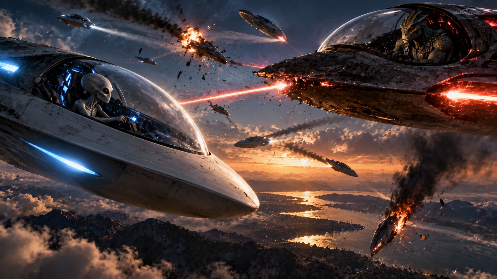 グレイとレプティリアンが交戦し、UFOが十数機墜落していた!? グラッシュ氏が語った「異星人同士の戦争」の画像1
